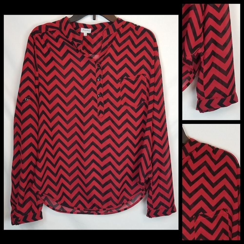B_envied printed 1/4 button up blouse size Large